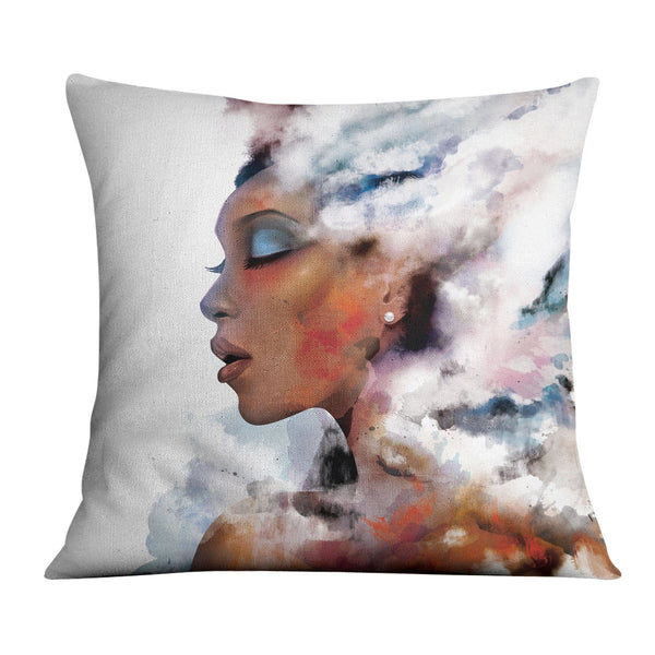 Clouded Woman A Cushion Cushion Cushion Square Clock Canvas