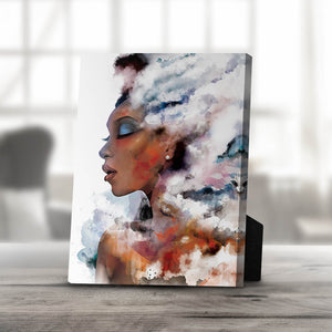 Clouded Woman A Desktop Canvas Desktop Canvas 20 x 25cm Clock Canvas