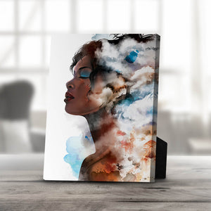 Clouded Woman C Desktop Canvas Desktop Canvas 20 x 25cm Clock Canvas