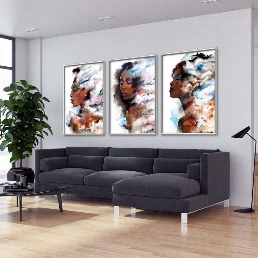 Clouded Woman Canvas Art Clock Canvas