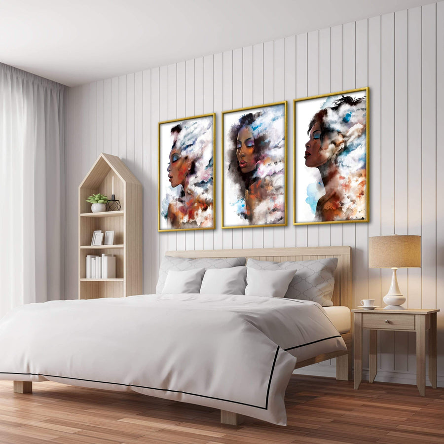 Clouded Woman Canvas Art Clock Canvas