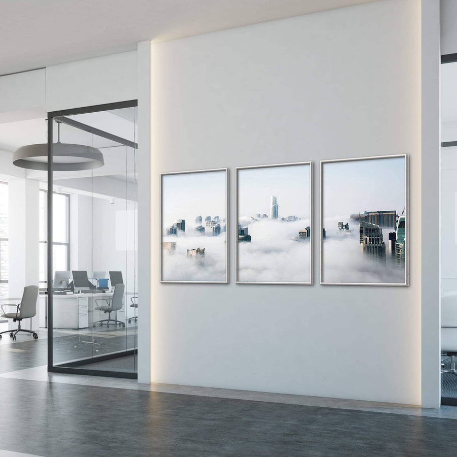 Cloudy City Canvas Art Clock Canvas