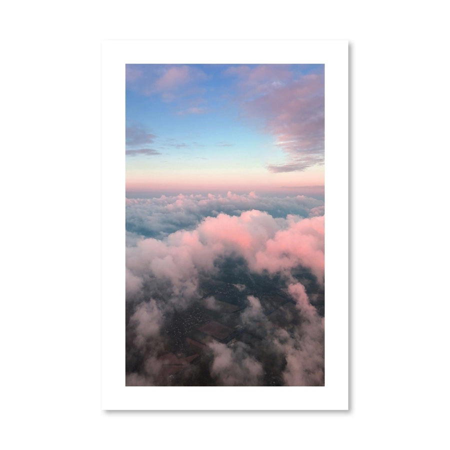 Cloudy Horizon Print Art Clock Canvas