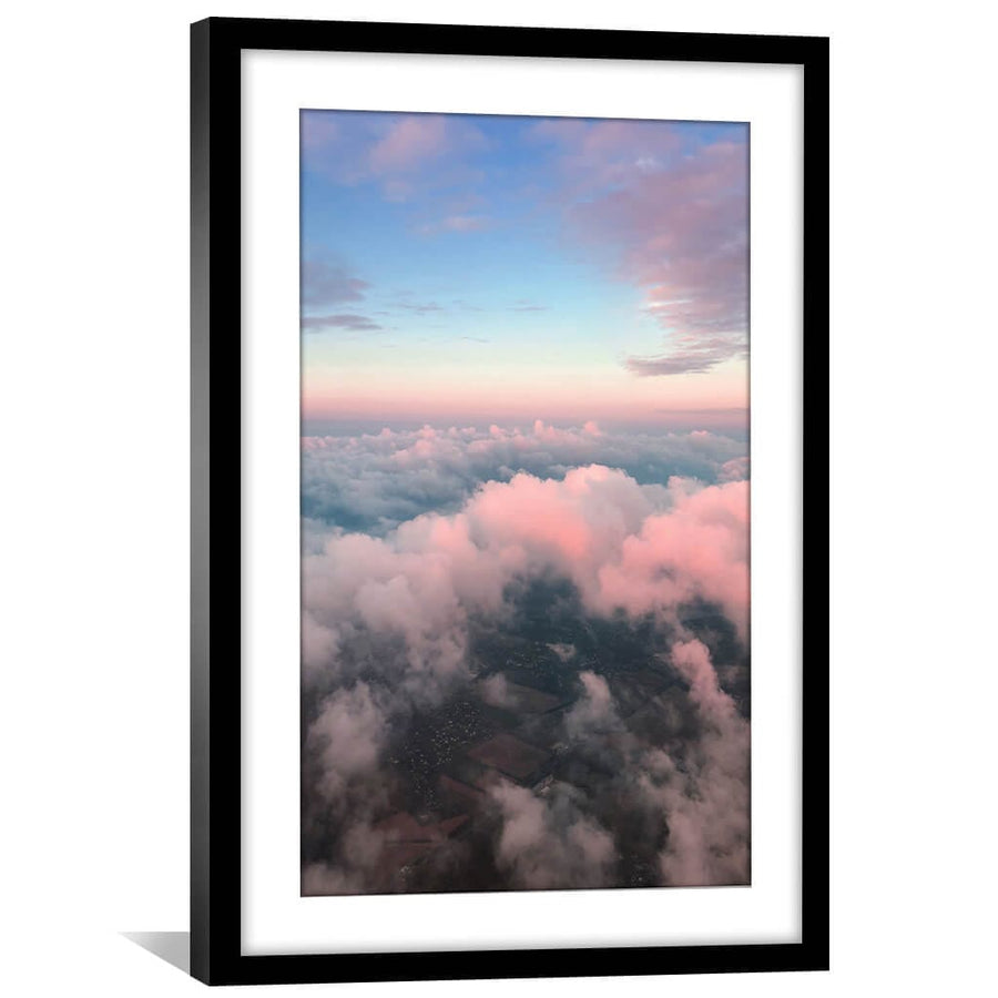 Cloudy Horizon Print Art Clock Canvas