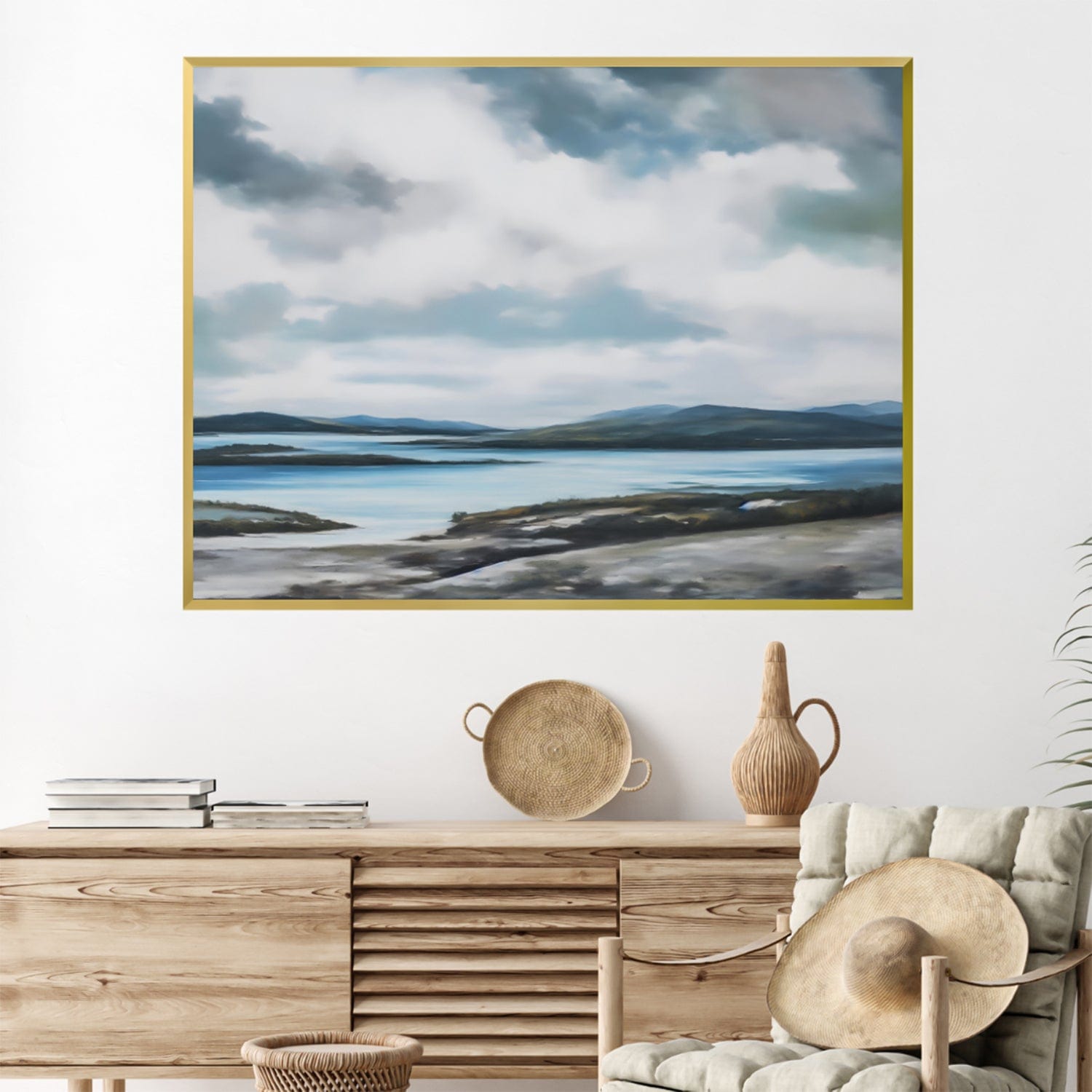 Cloudy Skies Canvas Art Clock Canvas