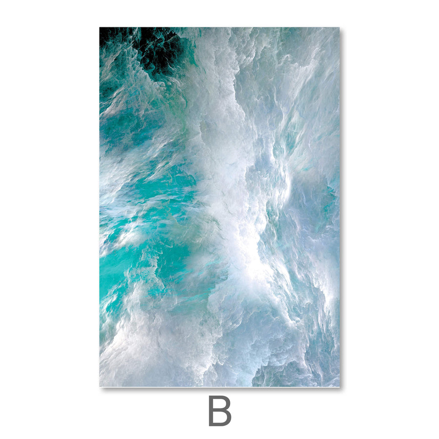 Cloudy Wave Canvas Art B / 40 x 60cm / Unframed Canvas Print Clock Canvas