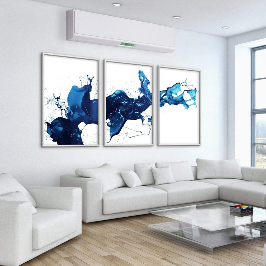 Cobalt Splash Canvas Art Clock Canvas