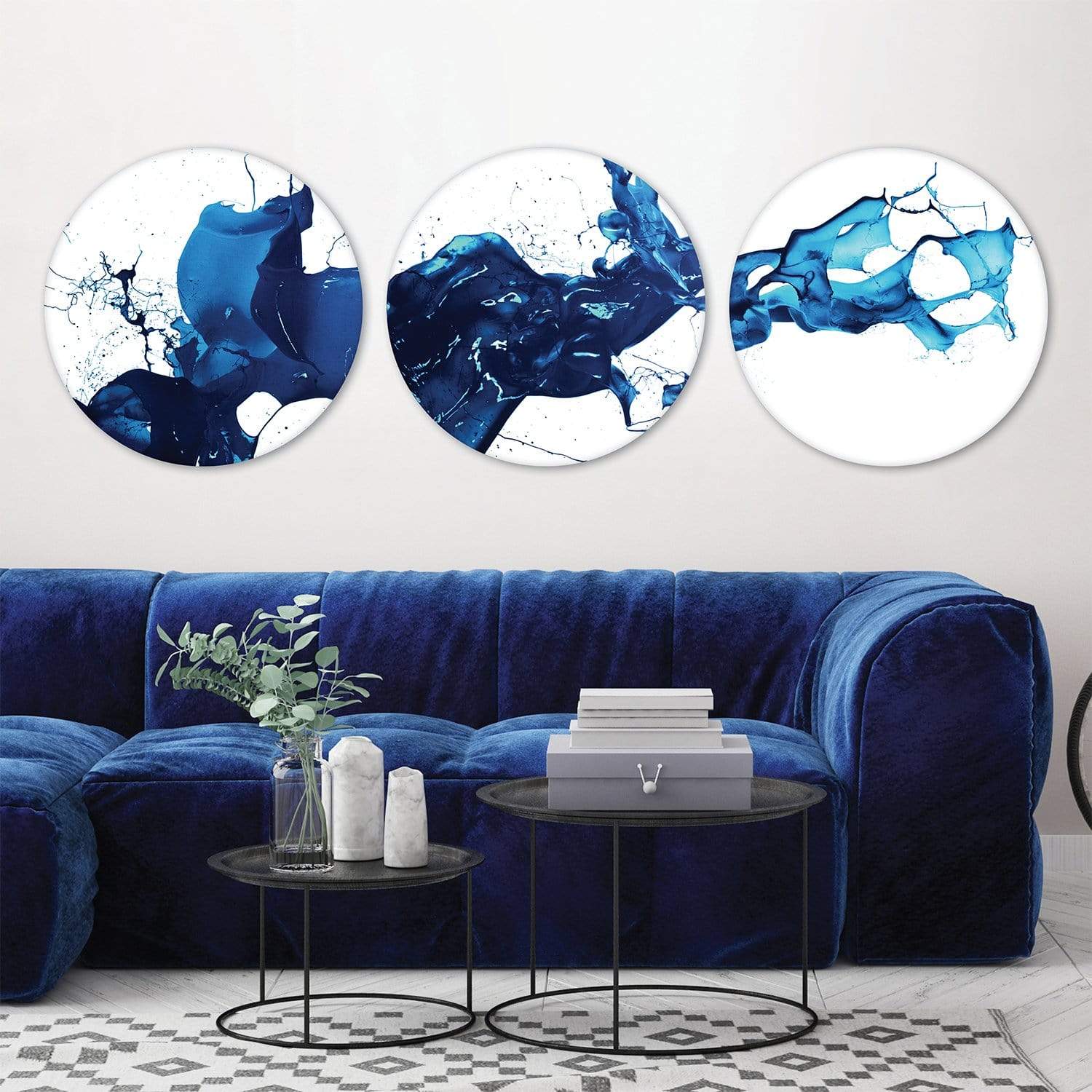 Cobalt Splash Canvas - Circle product thumbnail