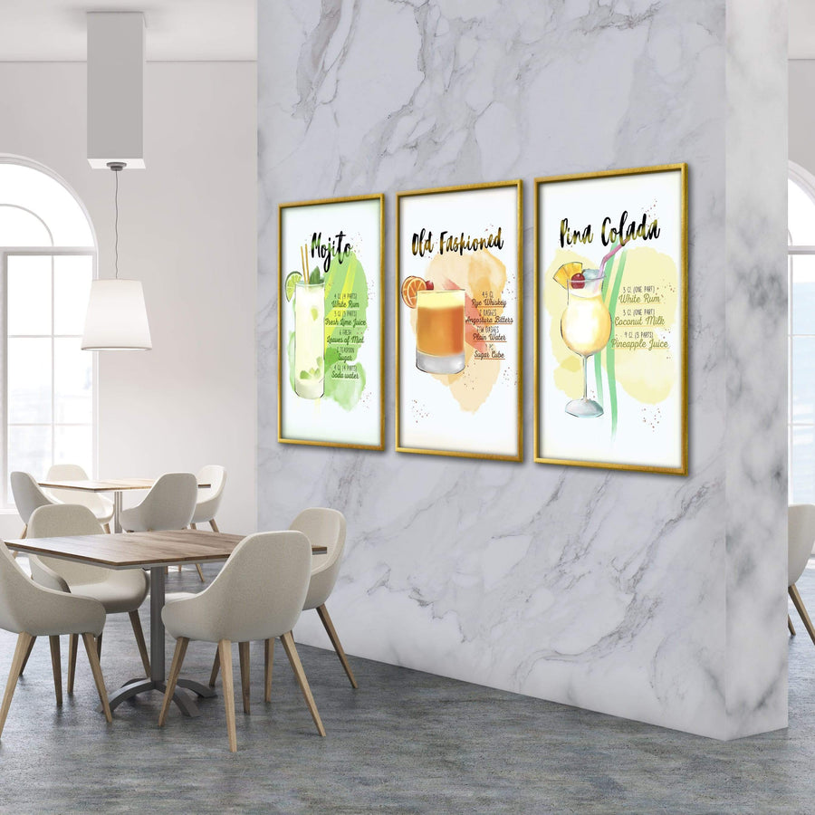 Cocktail Recipes Canvas Art Clock Canvas