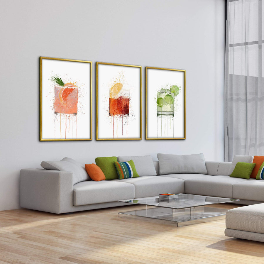 Cocktails Canvas Art Clock Canvas