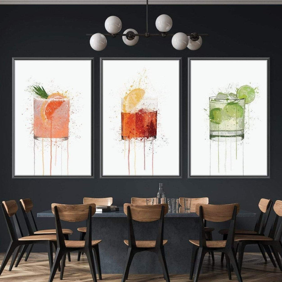 Cocktails Canvas Art Clock Canvas