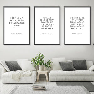 Chanel Quote Print Set of 3