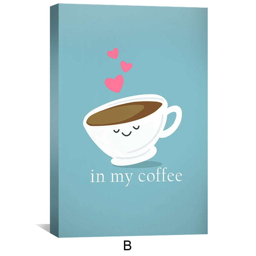 Coffee and Cream Love Canvas Art Clock Canvas