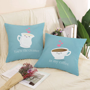 Coffee and Cream Love Cushion Cushion Clock Canvas