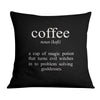Coffee and Tea A Cushion Cushion 45 x 45cm Clock Canvas