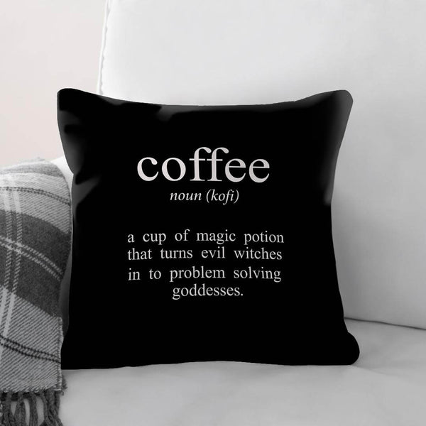 Coffee and Tea A Cushion Cushion 45 x 45cm Clock Canvas