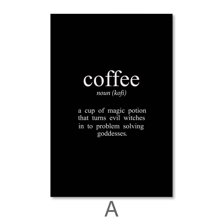 Coffee and Tea Canvas Art A / 40 x 50cm / No Board - Canvas Print Only Clock Canvas