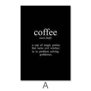Coffee and Tea Canvas Art A / 40 x 50cm / No Board - Canvas Print Only Clock Canvas
