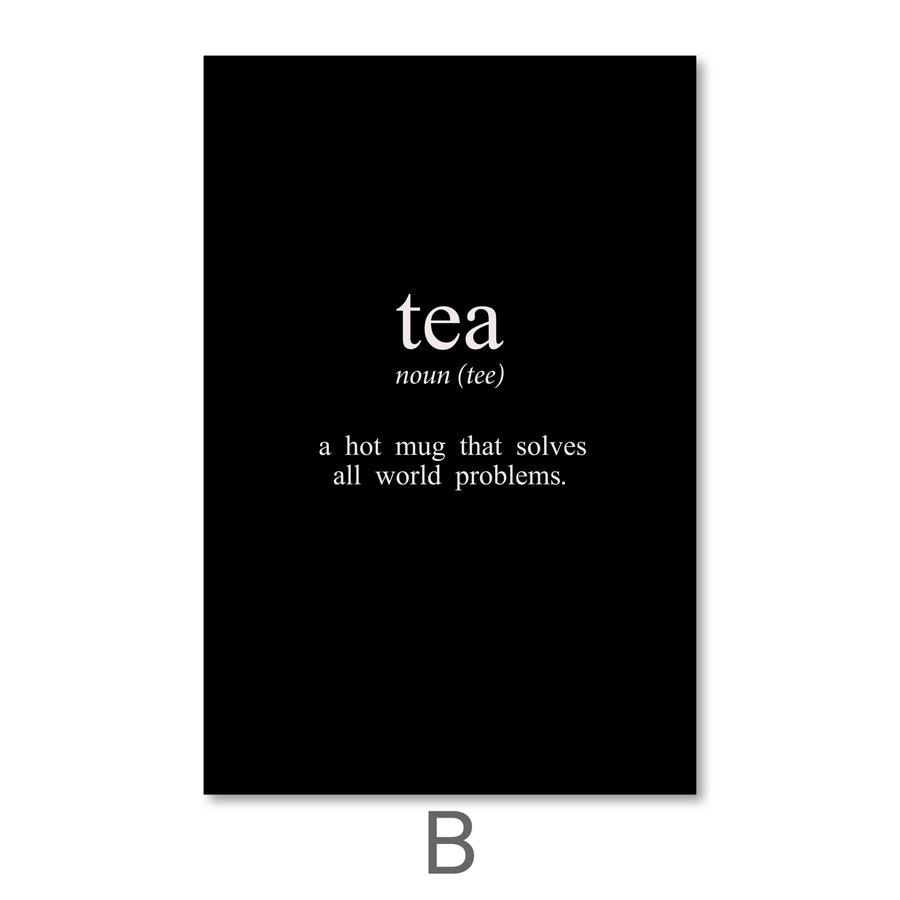 Coffee and Tea Canvas Art B / 40 x 50cm / No Board - Canvas Print Only Clock Canvas