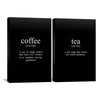 Coffee and Tea Canvas Art Set of 2 / 60 x 90cm / Framed Gallery Wrap Clock Canvas