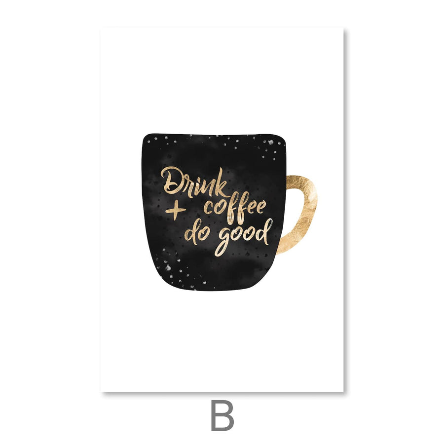 Coffee Cups Canvas Art B / 30 x 45cm / Unframed Canvas Print Clock Canvas