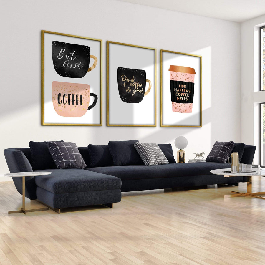 Coffee Cups Canvas Art Clock Canvas