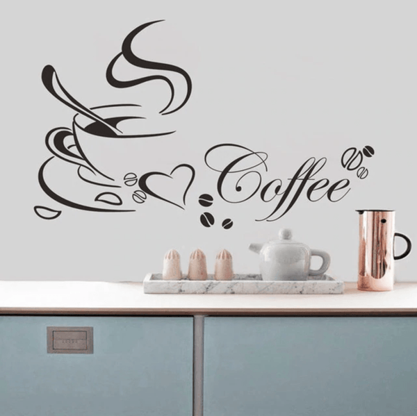 Coffee Wall Sticker Clock Canvas