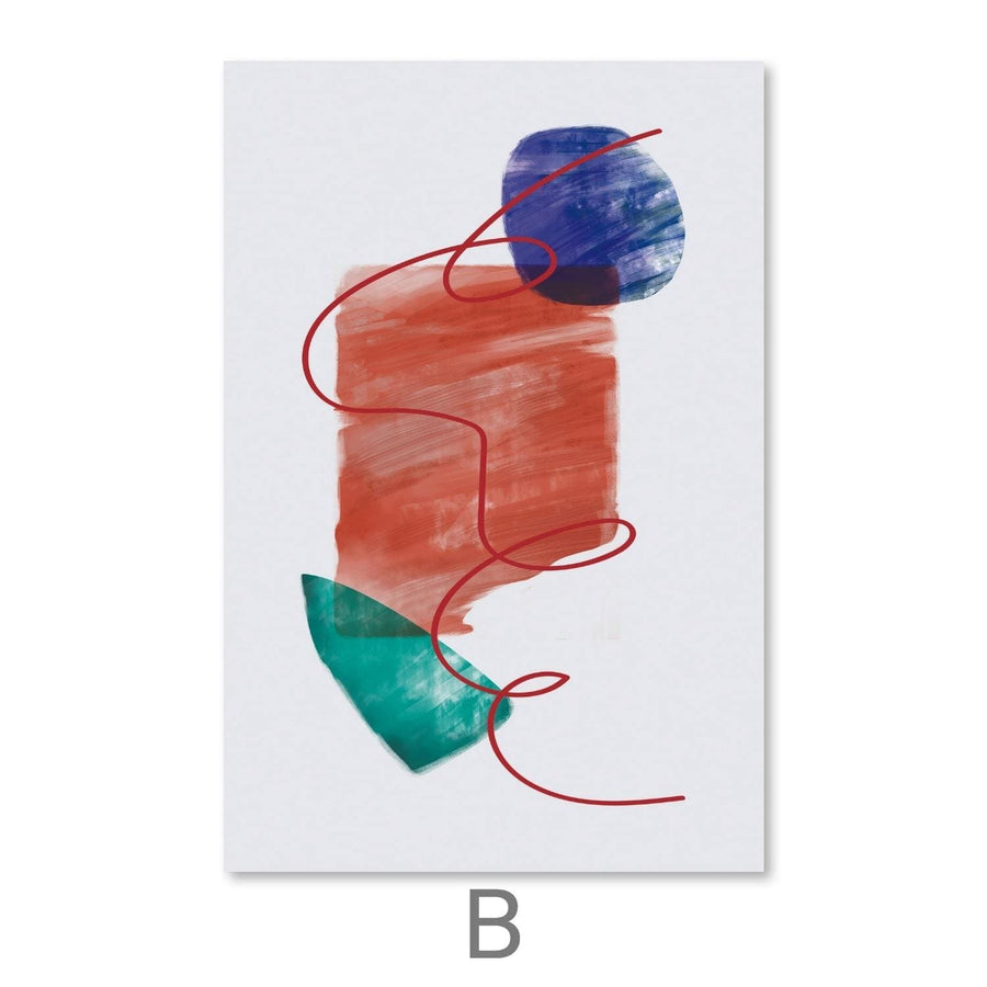 Color Collage Canvas Art B / 30 x 45cm / Unframed Canvas Print Clock Canvas