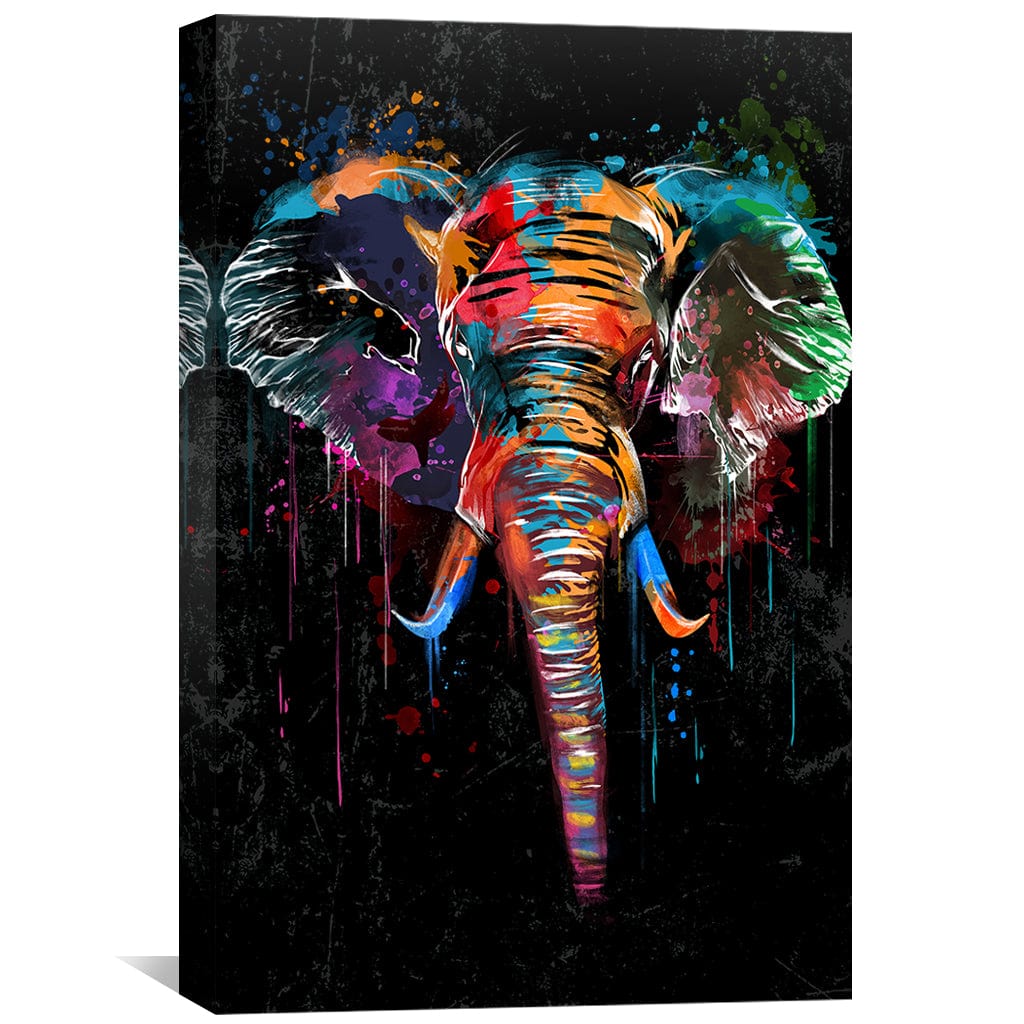 Color in the Dark Elephant Canvas | Canvas Wall Art