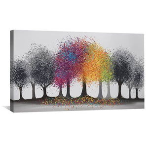 Color in the Grey Forest Canvas Art 50 x 25cm / Unframed Canvas Print Clock Canvas