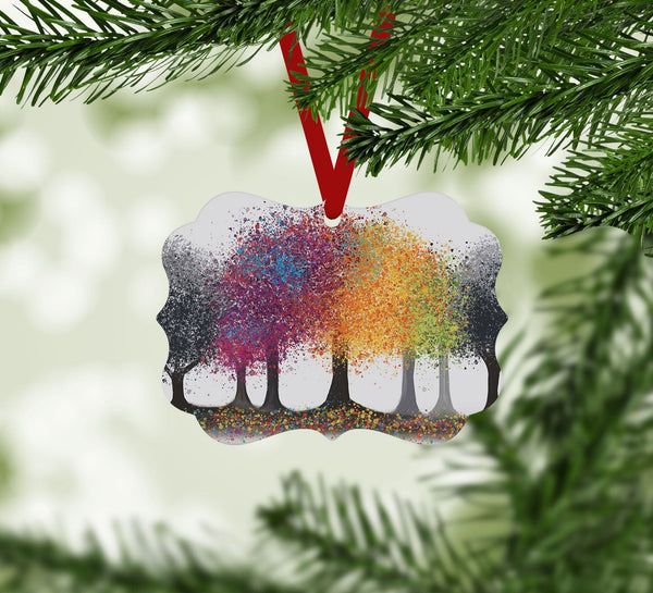 Color in the Grey Forest Ornament Christmas Ornament Victorian 10.8 x 8cm Clock Canvas