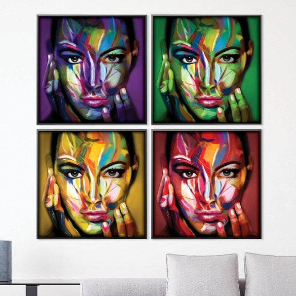 Color Spectrum Woman Canvas Art Clock Canvas