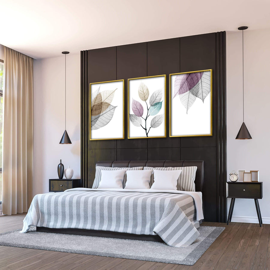 Color Splash Leaf Canvas Art Clock Canvas