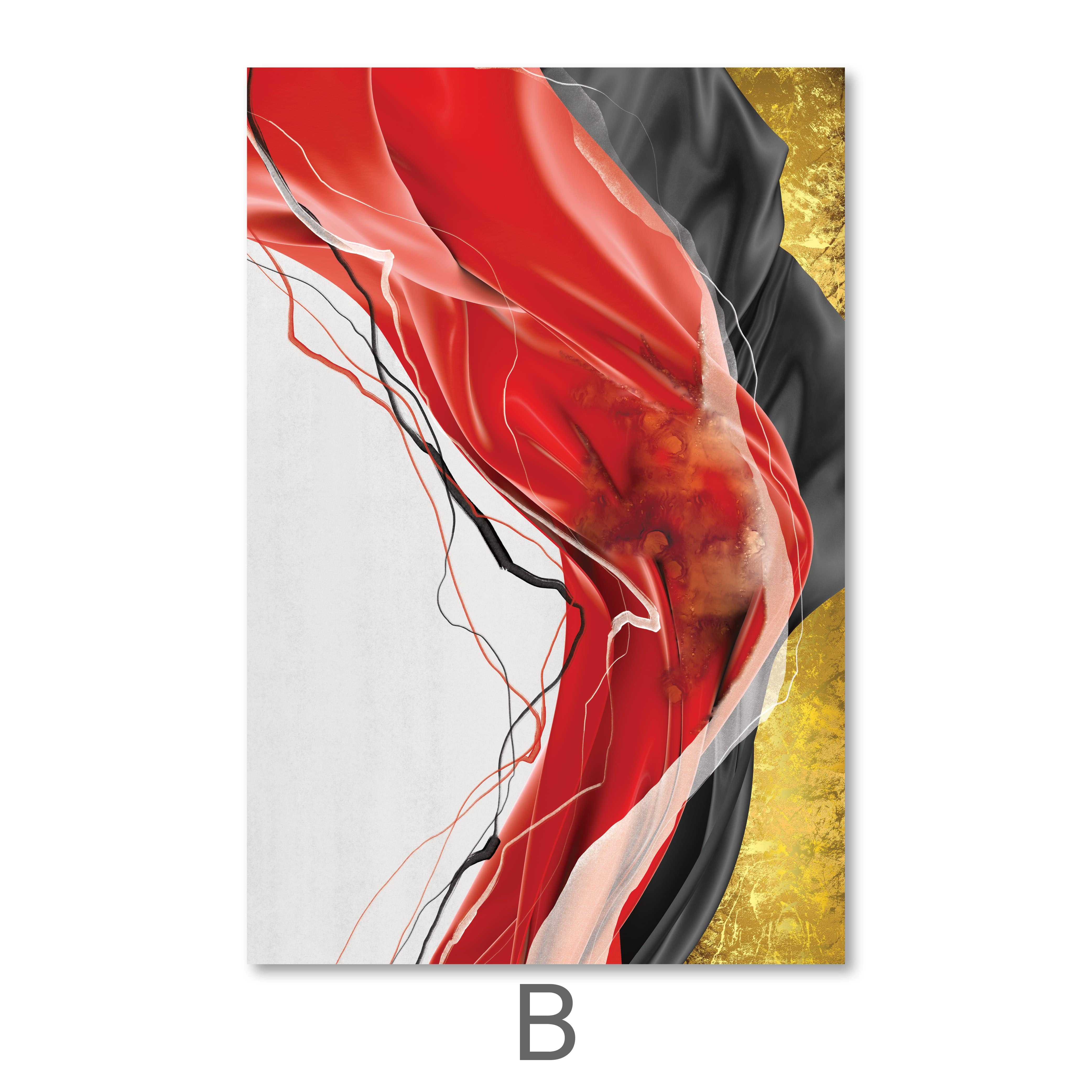 Color Wave Canvas Art B / 40 x 60cm / No Board - Canvas Print Only Clock Canvas