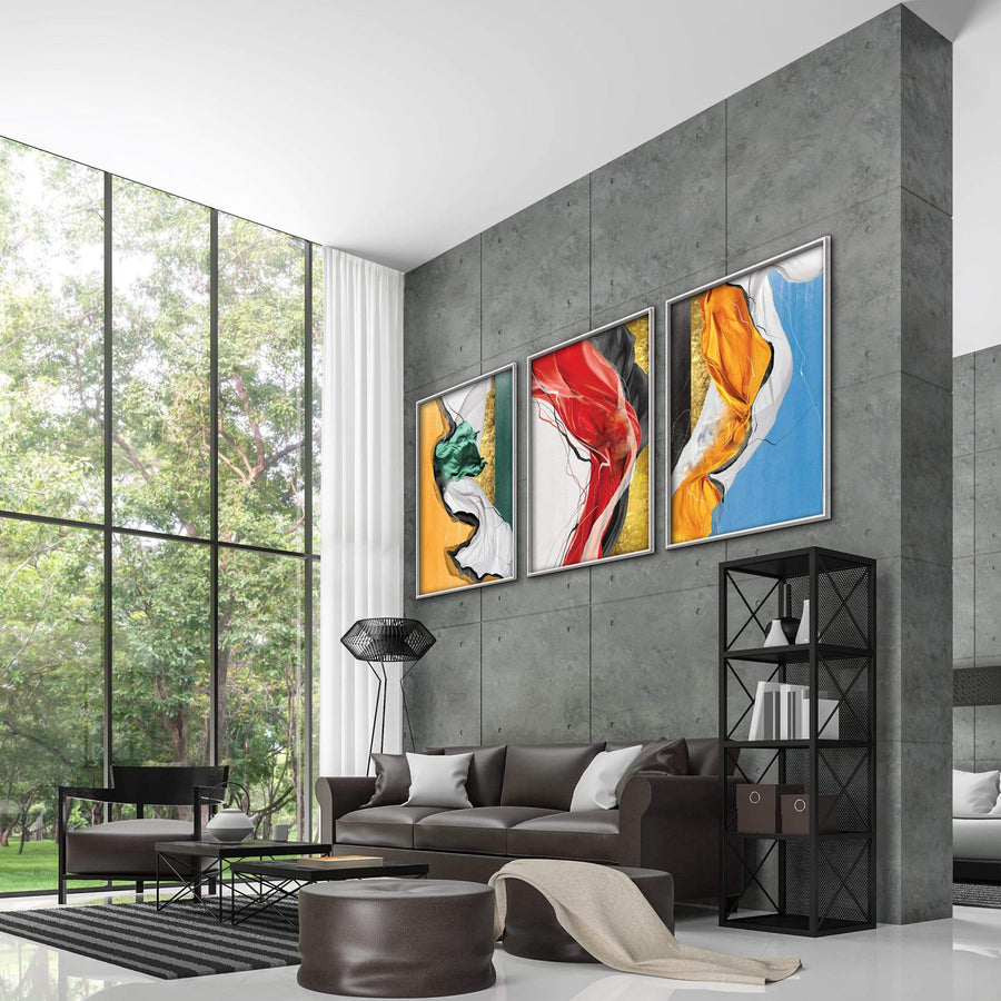 Color Wave Canvas Art Clock Canvas