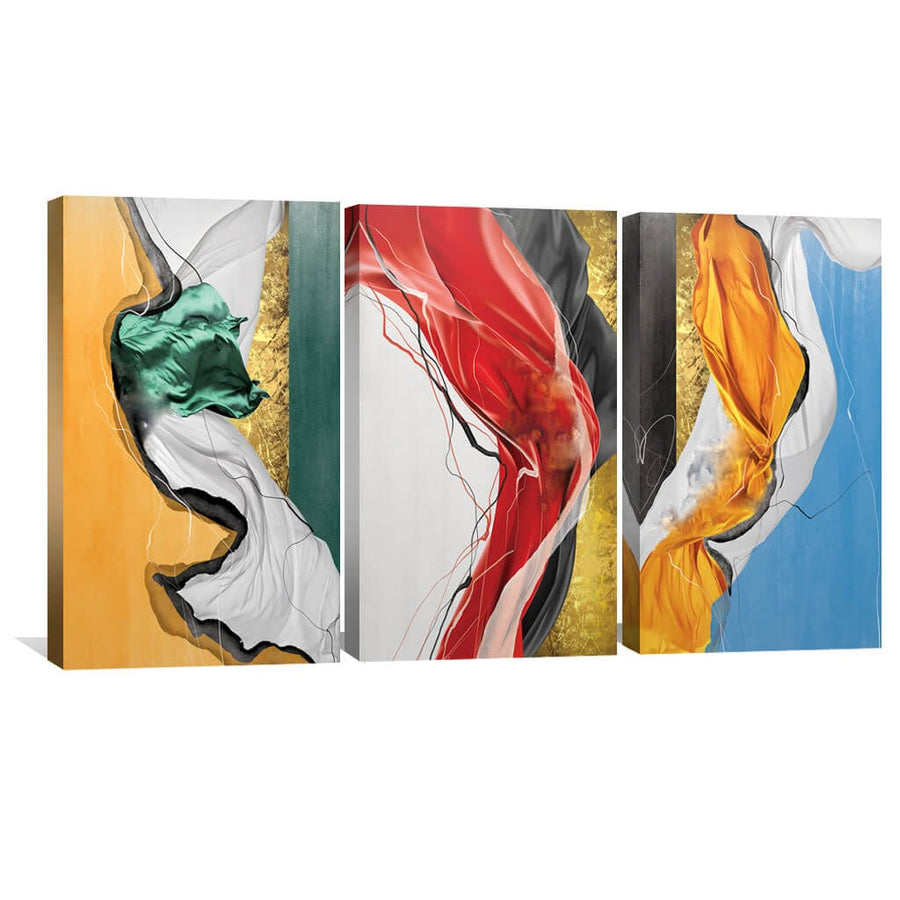 Color Wave Canvas Art Clock Canvas