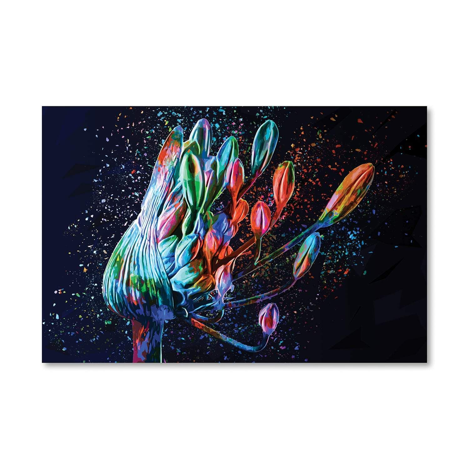 Colored Flower Canvas Art Clock Canvas