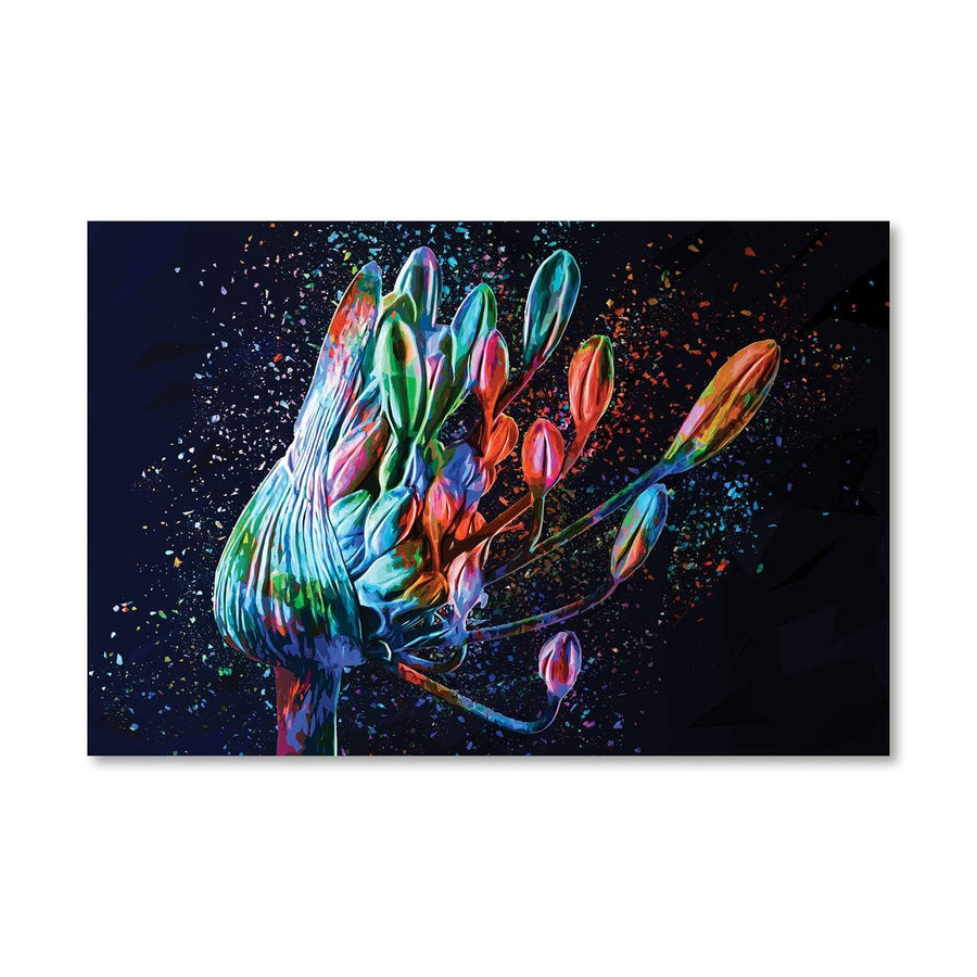 Colored Flower Canvas Art Clock Canvas
