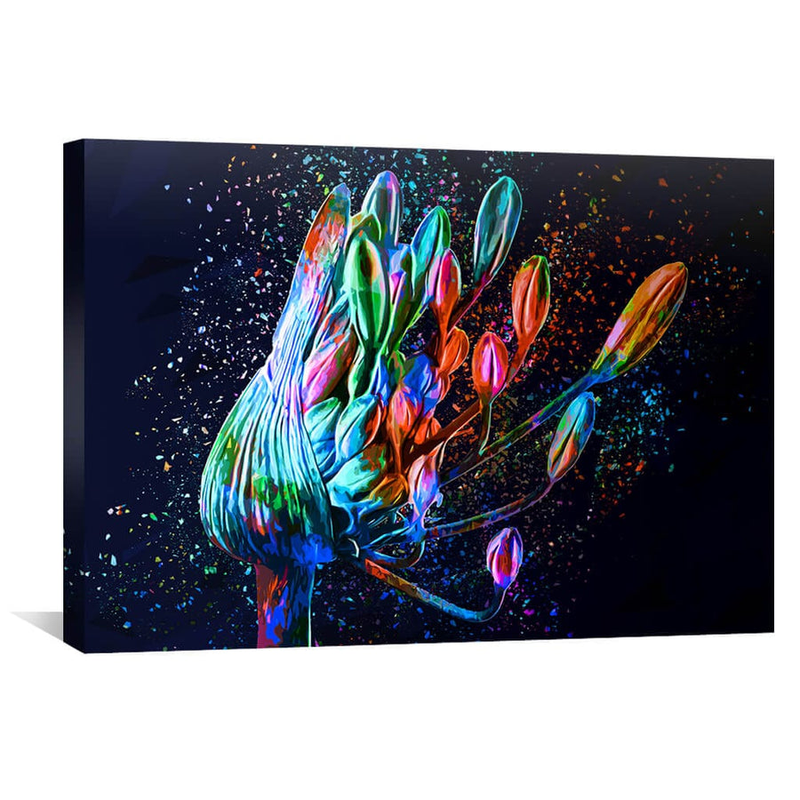 Colored Flower Canvas Art Clock Canvas