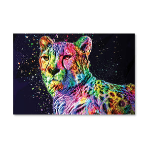 Colored Leopard Canvas Art Clock Canvas