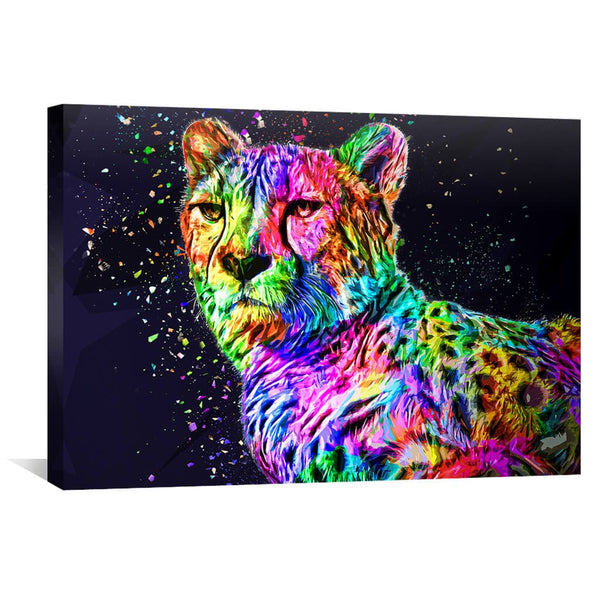 Colored Leopard Canvas Art 45 x 30cm / Unframed Canvas Print Clock Canvas