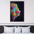 Colored Lion Canvas Art Clock Canvas
