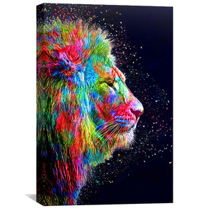 Colored Lion Canvas Art 30 x 45cm / Unframed Canvas Print Clock Canvas
