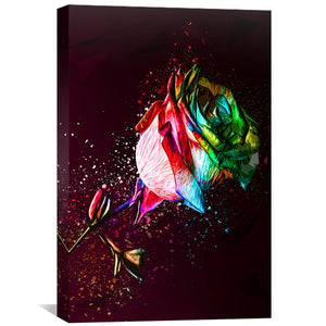 Colored Rose Canvas Art 30 x 45cm / Unframed Canvas Print Clock Canvas