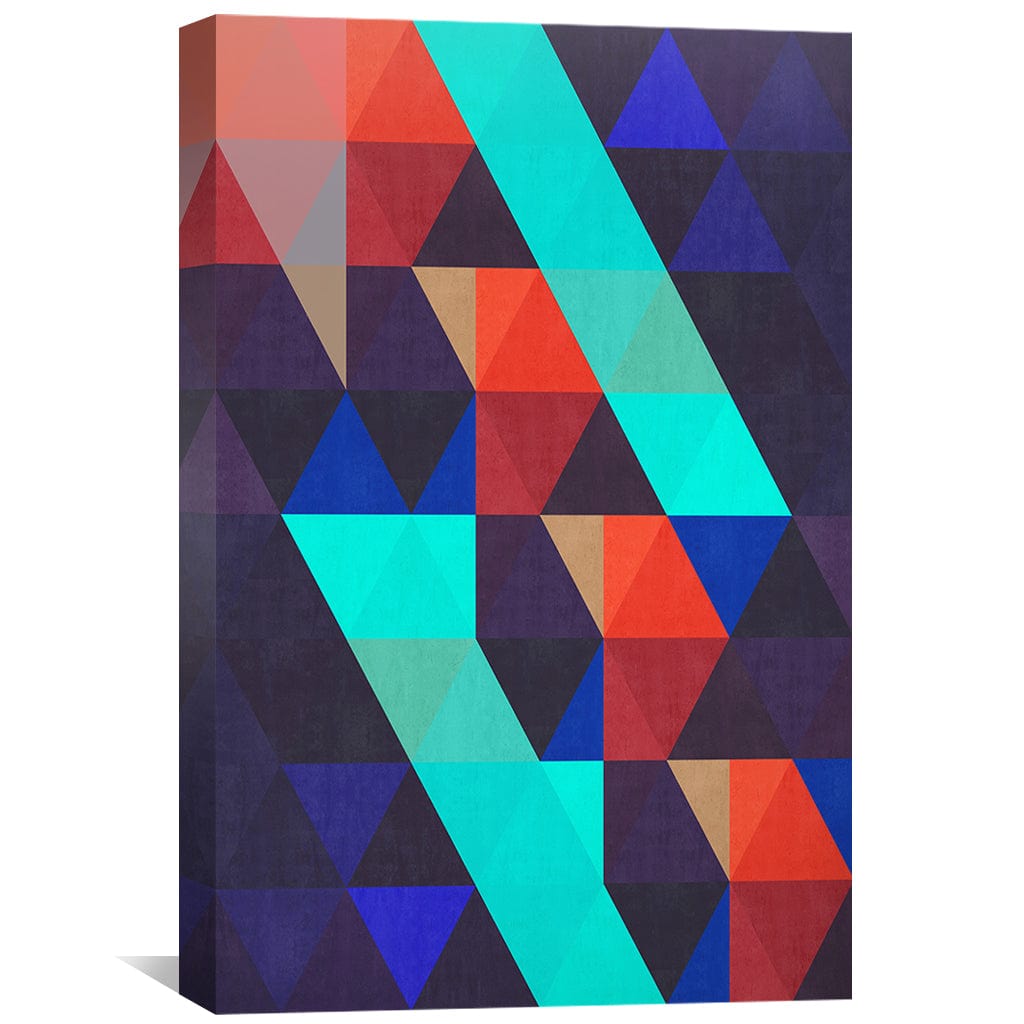 Colored Triangles 2 Canvas Art Clock Canvas