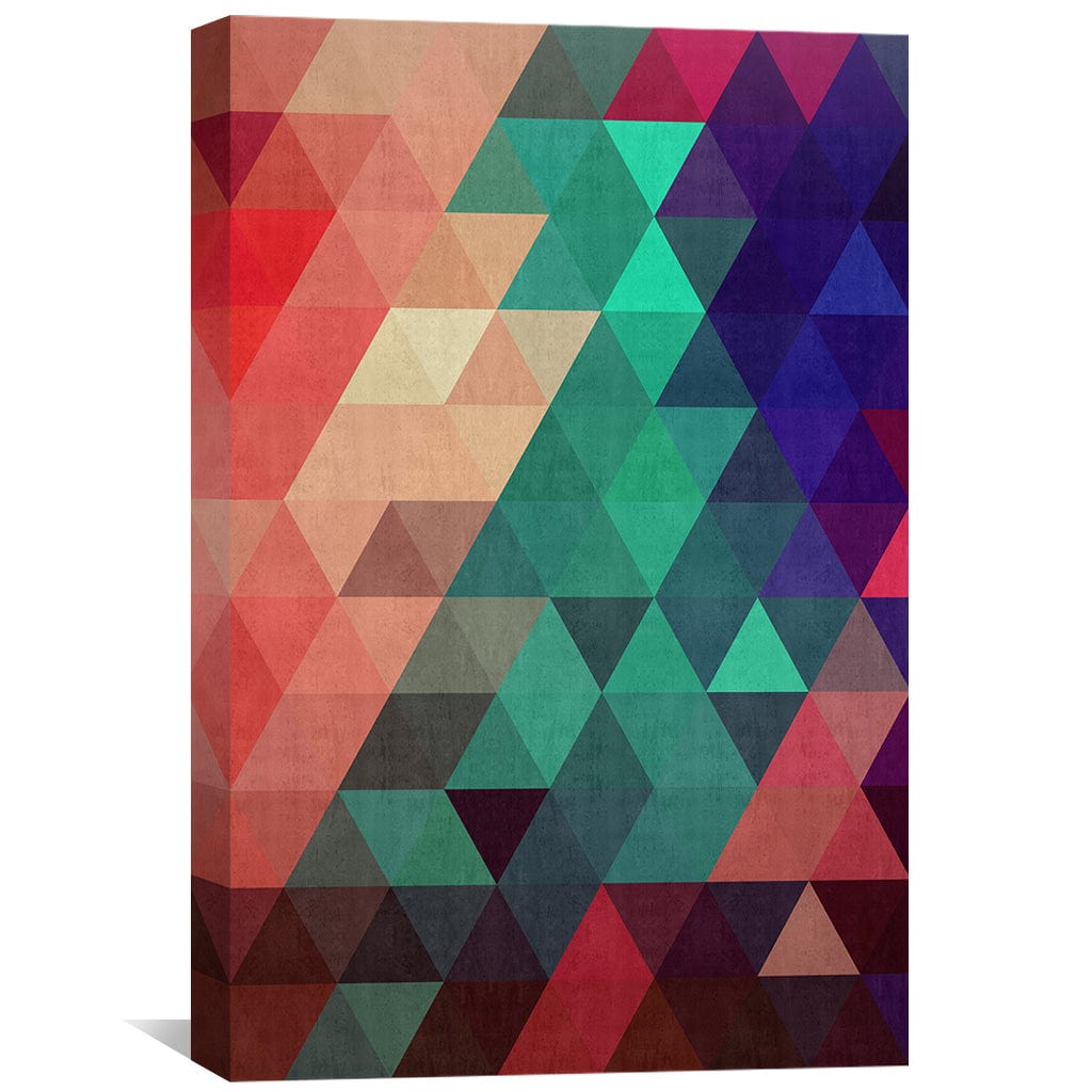 Colored Triangles 3 Canvas Art Clock Canvas