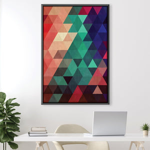 Colored Triangles 3 Canvas Art 30 x 45cm / Unframed Canvas Print Clock Canvas