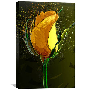 Colored Yellow Rose Canvas Art 30 x 45cm / Unframed Canvas Print Clock Canvas
