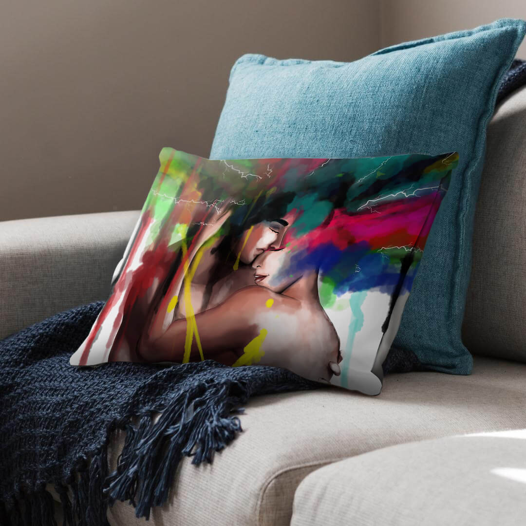Colorful Embrace Cushion Cushion Cushion Landscape Clock Canvas