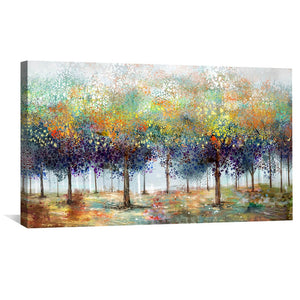 Colorful Forestry Canvas Art 50 x 25cm / Unframed Canvas Print Clock Canvas